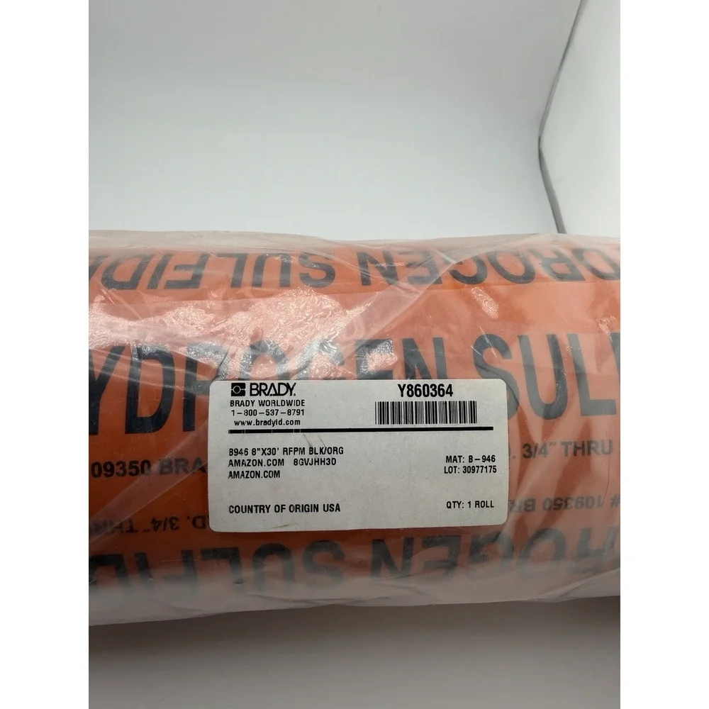 Brady Y860364 Roll Form Hydrogen Sulfide, B-946, 8